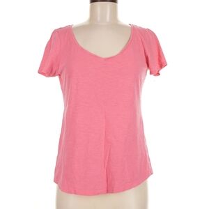 Ann Taylor Loft M Sun Washed Sunwashed Cotton Coral Pink Short Sleeve T Shirt